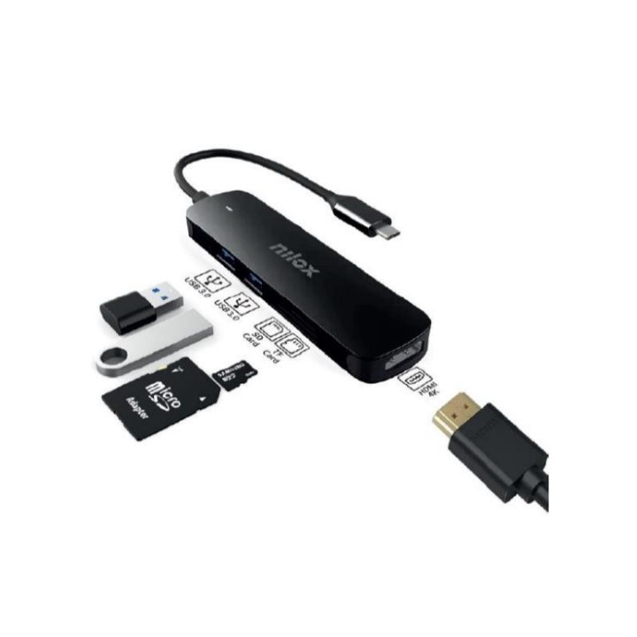 Adaptador NILOX USB-C a USB3/HDMI/SD/mSD (NXDSUSBC05)
