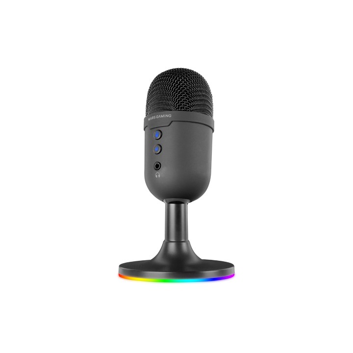 Micrófono Mars Gaming ARGB 3.5mm USB Negro (MMICCX)