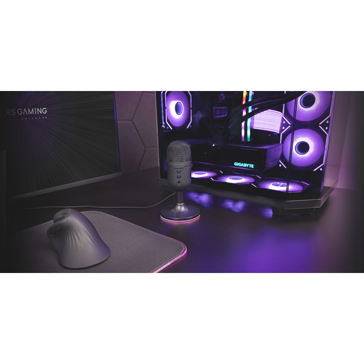 Micrófono Mars Gaming ARGB 3.5mm USB Negro (MMICCX)