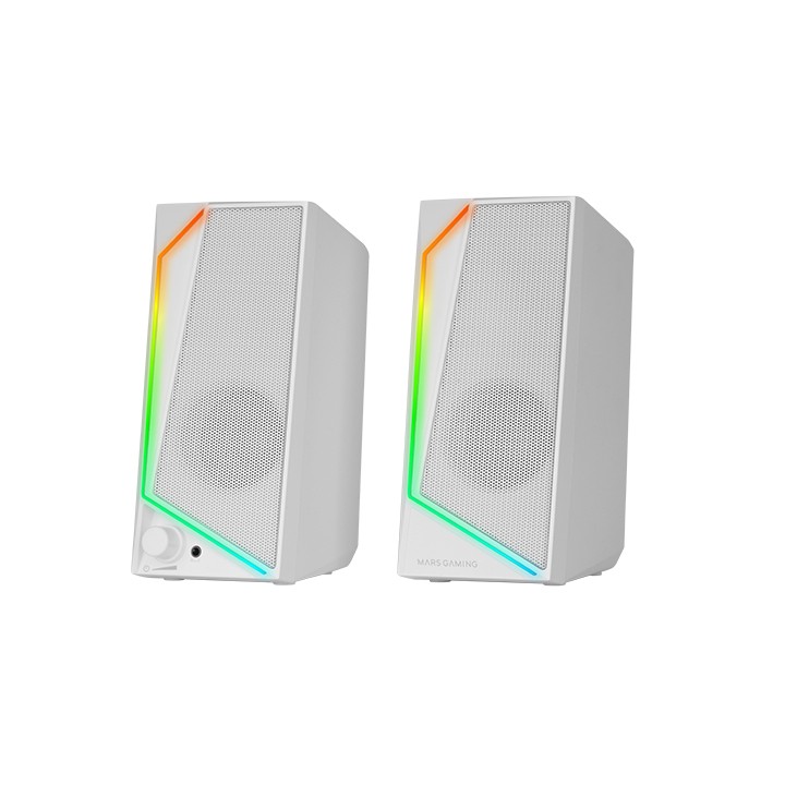 Altavoces Mars Gaming 2.0 15W RGB 3.5mm Blancos (MS72W)