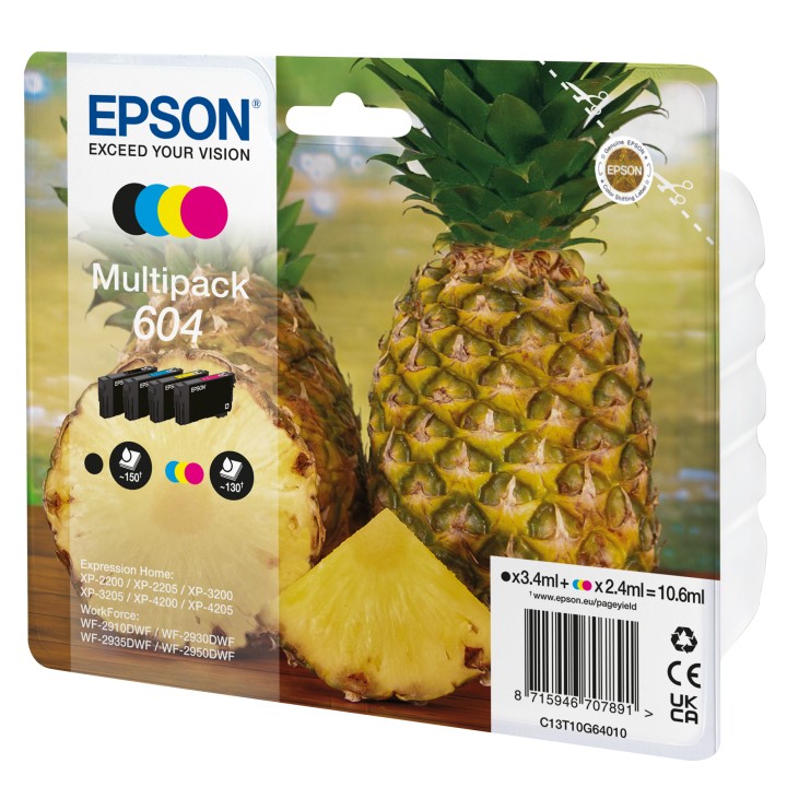 Tinta Epson 604 Pack Negro/Tricolor (C13T10G64020)