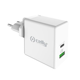 Cargador Pared CELLY 45W 1xUSB-C 1xUSB-A (TCUSBC45WWH)