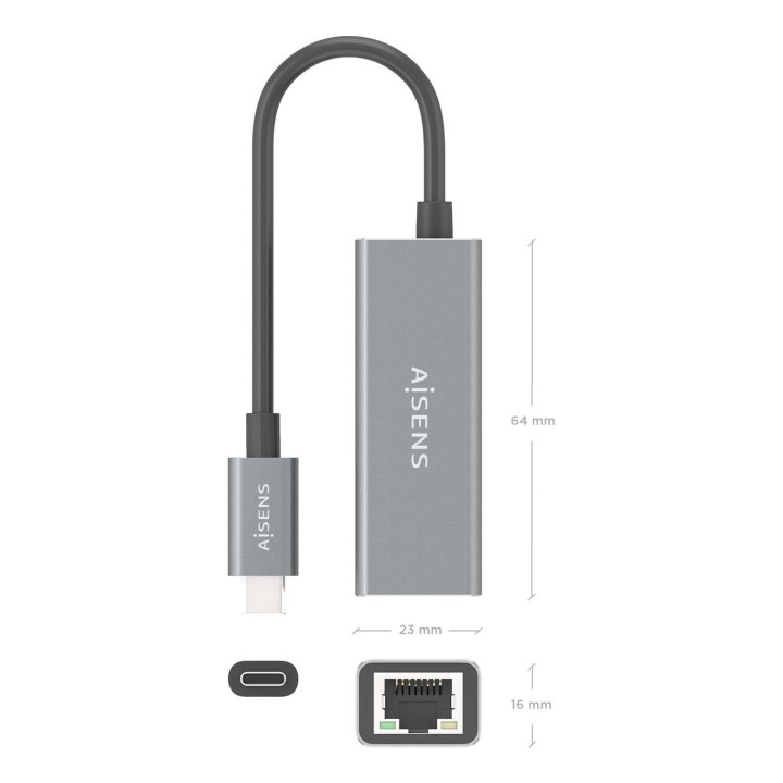 Adaptador AISENS USB-C 3.1 a Ethernet Gbit (A106-0898)