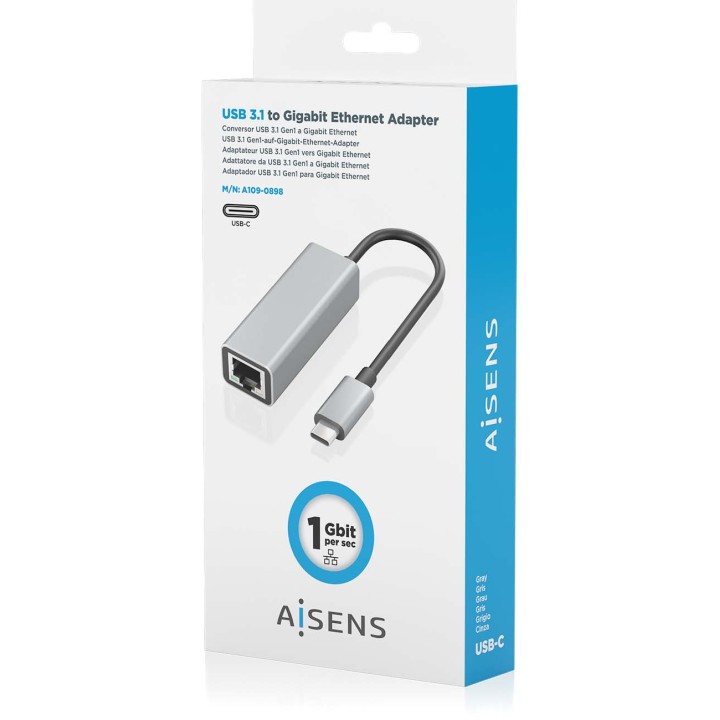 Adaptador AISENS USB-C 3.1 a Ethernet Gbit (A106-0898)