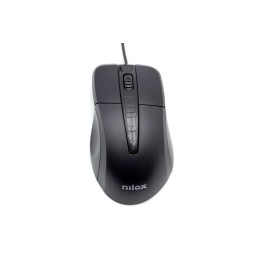 Ratón NILOX Óptico USB-A 1000dpi Negro (MOUSB1001)