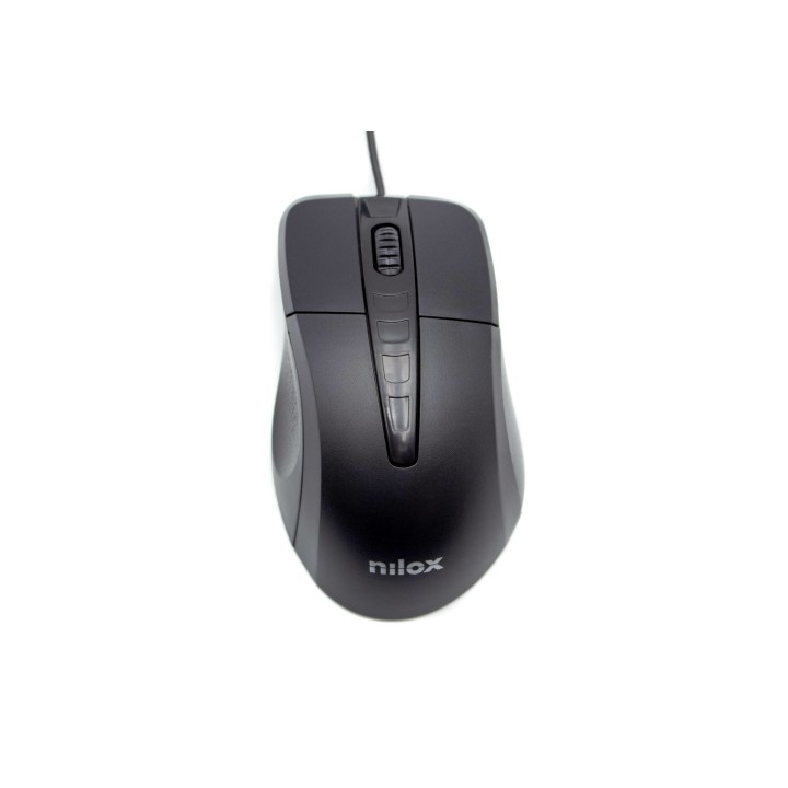 Ratón NILOX Óptico USB-A 1000dpi Negro (MOUSB1001)