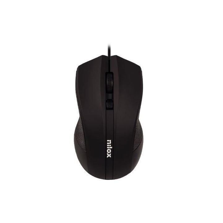 Ratón NILOX Óptico USB-A 1600dpi Negro (MOUSB1002)