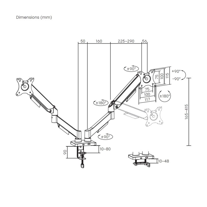 Soporte Mesa AISENS 2Brazos 17"-32" (DT32TSR-357)