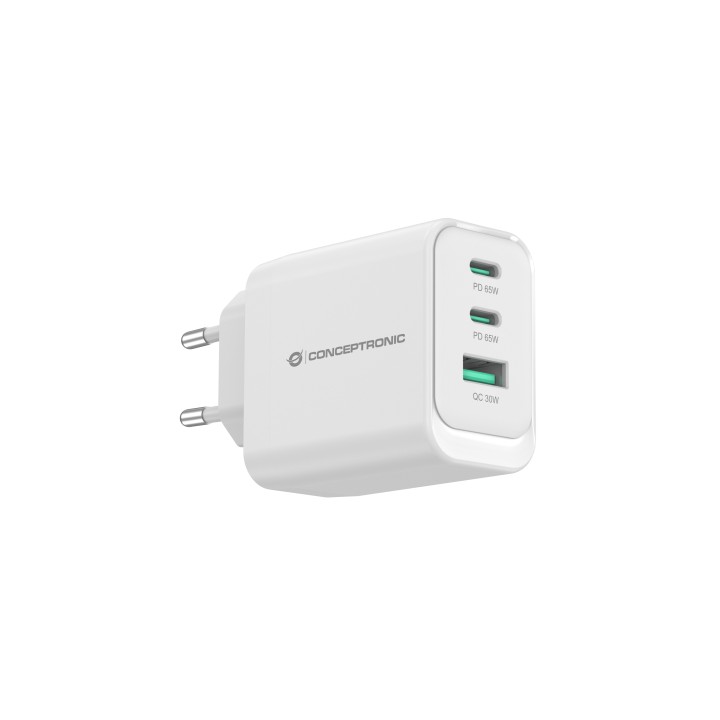 Cargador CONCEPTRONIC USB-A/C 65W PD 3.0 (ALTHEA21W65)