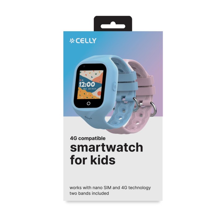 Smartwatch CELLY Kids GPS 4G Negro/Azul (KIDSWATCH4G)