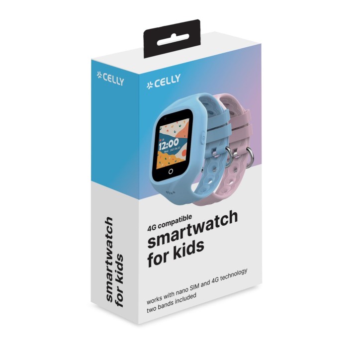 Smartwatch CELLY Kids GPS 4G Negro/Azul (KIDSWATCH4G)