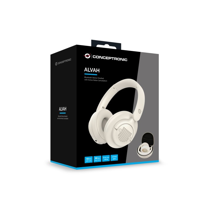 Auriculares CONCEPTRONIC 3.5mm BT 5.4 Crema (ALVAH02C)
