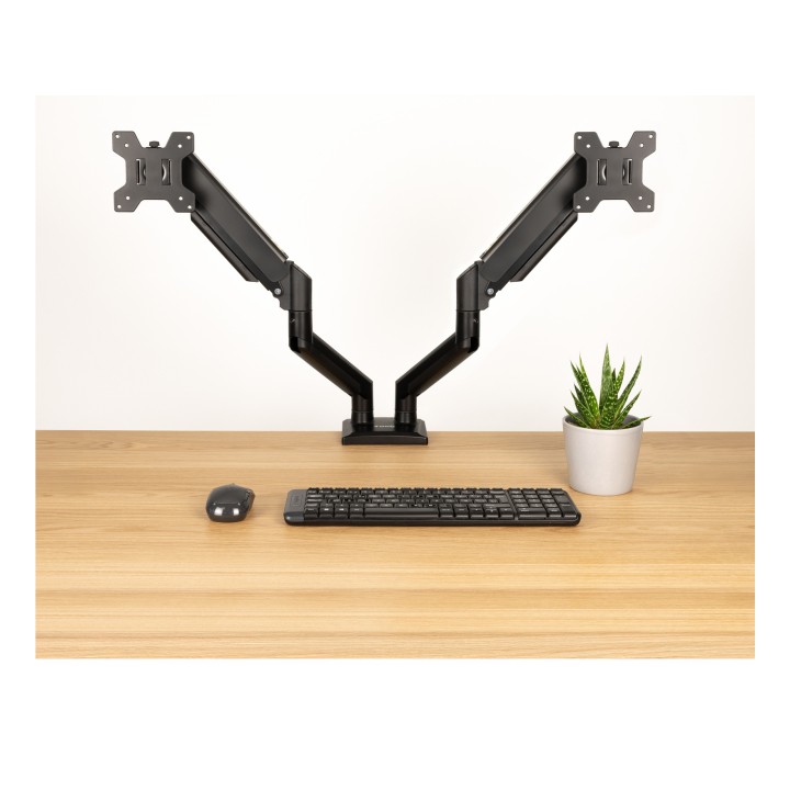 Soporte Mesa TooQ 13"-34" 2 Brazos Negro (DB1434TNR-B)