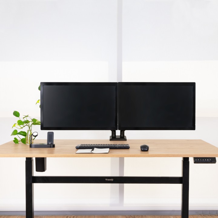 Soporte Mesa TooQ 13"-34" 2 Brazos Negro (DB1434TNR-B)