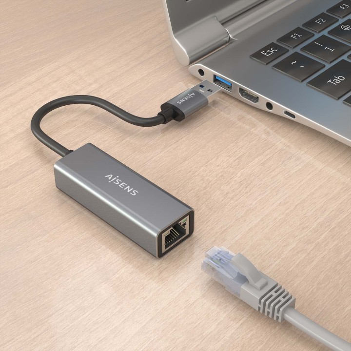 Adaptador AISENS USB 3.0 a RJ45 GbE Gris (A106-0897)