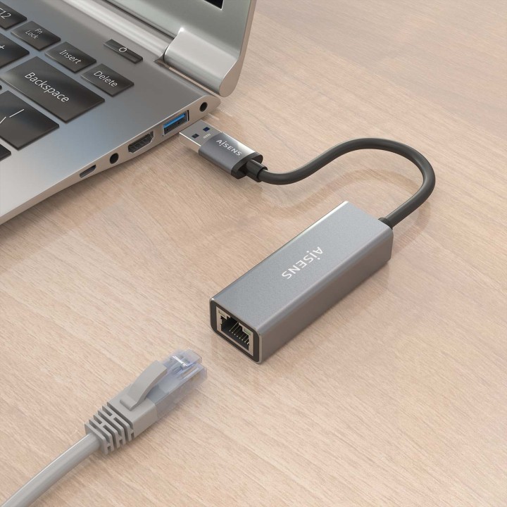 Adaptador AISENS USB 3.0 a RJ45 GbE Gris (A106-0897)