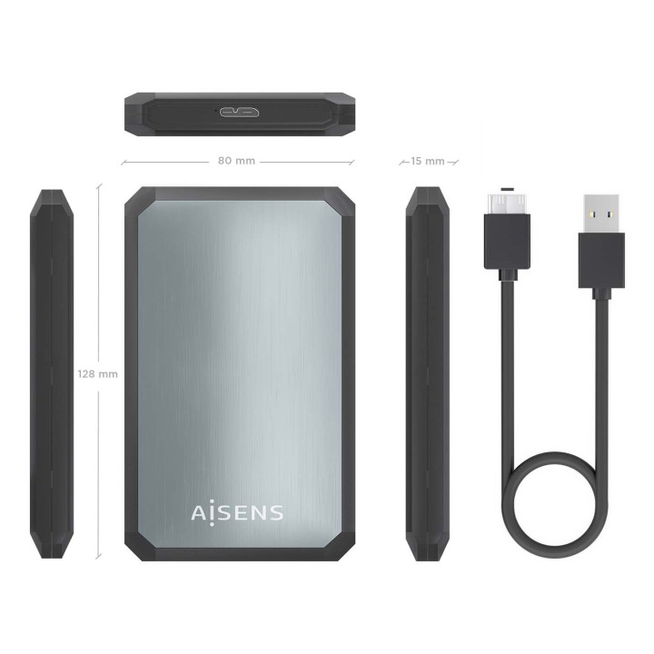 Caja AISENS HDD/SSD 2.5" mUSB USB Negra/Gris(ASE-2529B)