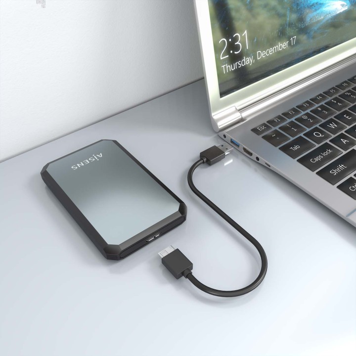 Caja AISENS HDD/SSD 2.5" mUSB USB Negra/Gris(ASE-2529B)