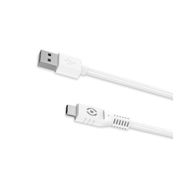 Cable CELLY USB-A a USB-C 1m Blanco (USB-CWH)