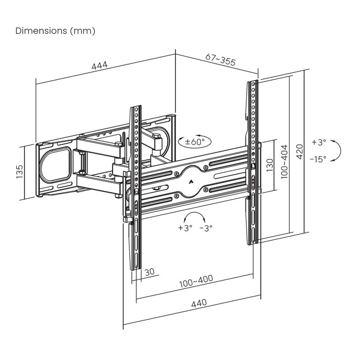 Soporte Pared AISENS 32-70" Gira/incl/Niv(WT70TSLE-325)