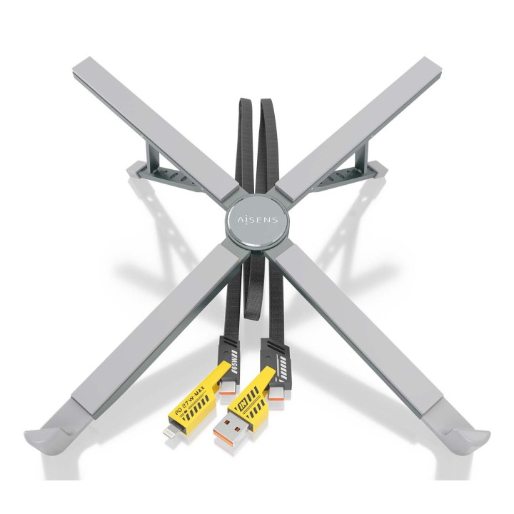Soporte Mesa AISENS + Docking 4en1 Gris (ASUC-4P021-GR)