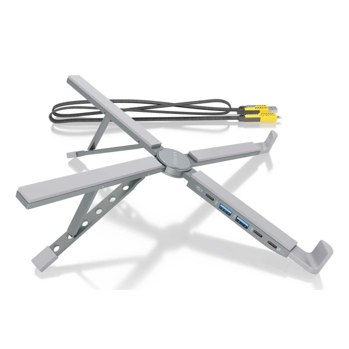 Soporte Mesa AISENS + Docking 4en1 Gris (ASUC-4P021-GR)