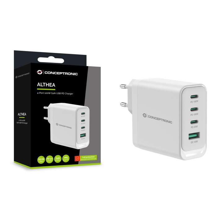 Cargador CONCEPTRONIC USB-A/C 100W PD3.0 (ALTHEA22W100)