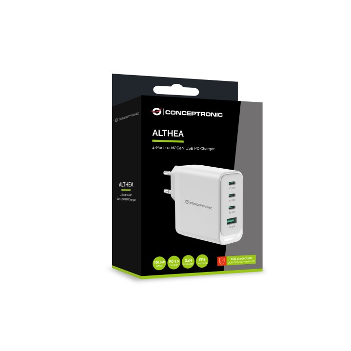 Cargador CONCEPTRONIC USB-A/C 100W PD3.0 (ALTHEA22W100)