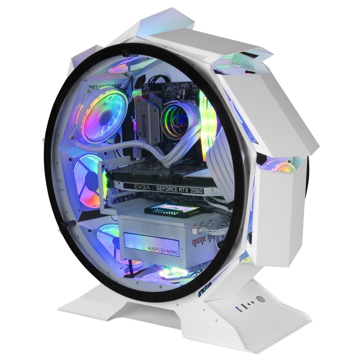 Caja Circular Mars Gaming mATX Mini-ITX Blanca (MCORBW)