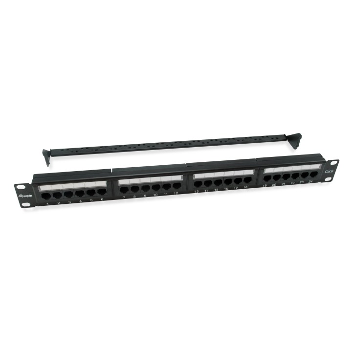 Patch Panel EQUIP 24p Cat.6 1U Negro (EQ135426)