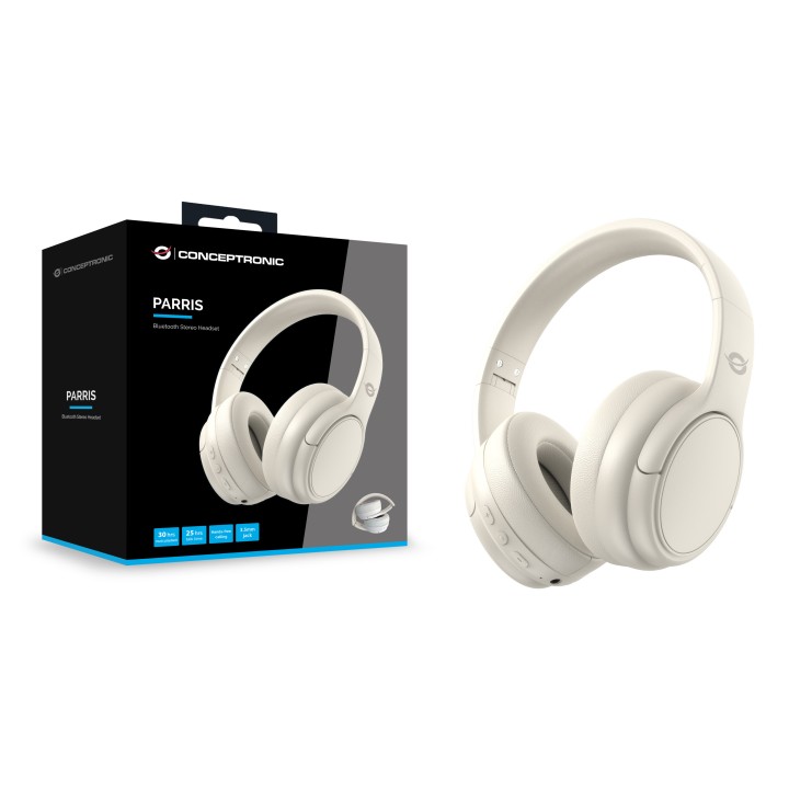 Auriculares CONCEPTRONIC Plegable BT Blanco (PARRIS03C)