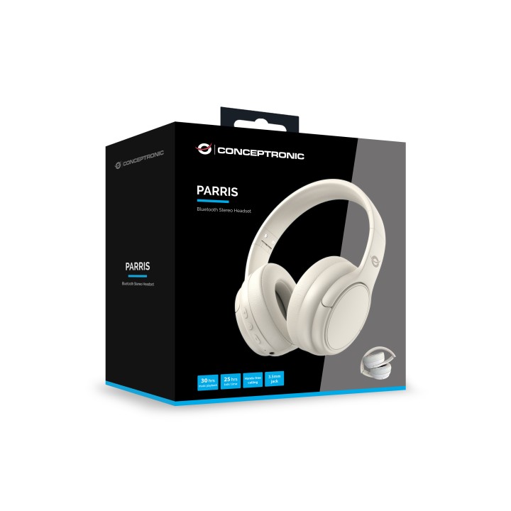 Auriculares CONCEPTRONIC Plegable BT Blanco (PARRIS03C)