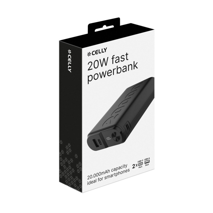 PowerBank CELLY 20000mAh USB-A/C Negro (PBUP20000BK)