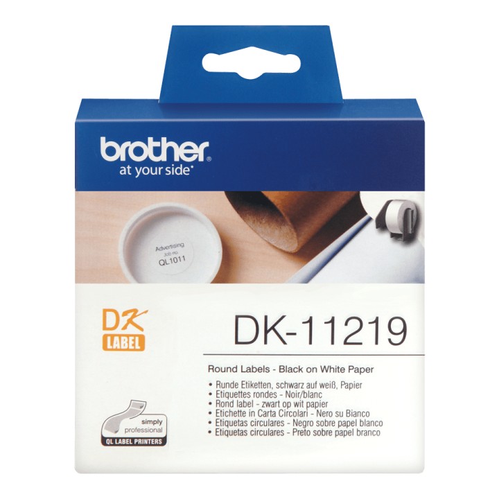 Etiquetas BROTHER circulares 12mm 1200 Unid. (DK11219)