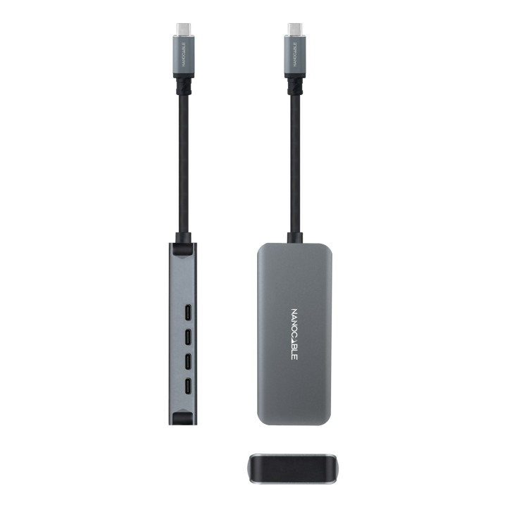 Hub Nanocable USB-C a 4xUSB-C 3.0 Gris (10.16.4504)