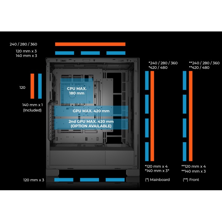 Caja Abysm AI PRO 100 ATX mATX EATX Negra (AB125801)