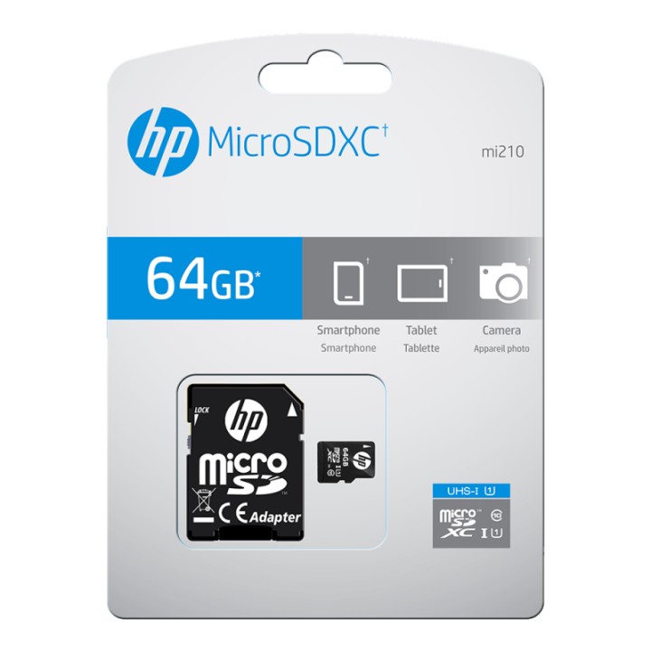 HP Micro SDXC 64Gb + Adaptador SD (SDU64GBXC10HP-EF)