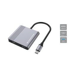 Adaptador CONCEPTRONIC 4en1 USB-C 3.0 Gris (DONN13G)