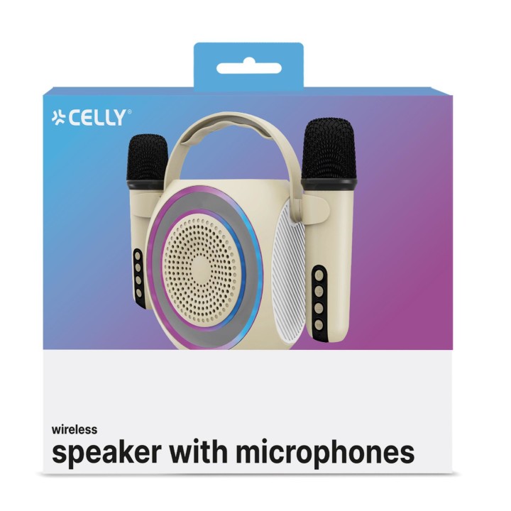 Altavoz CELLY Wireless 5W 2 Micrófonos (PARTYMIC2WH)