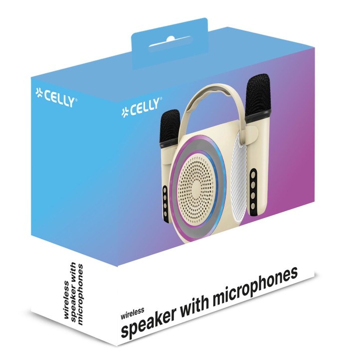 Altavoz CELLY Wireless 5W 2 Micrófonos (PARTYMIC2WH)