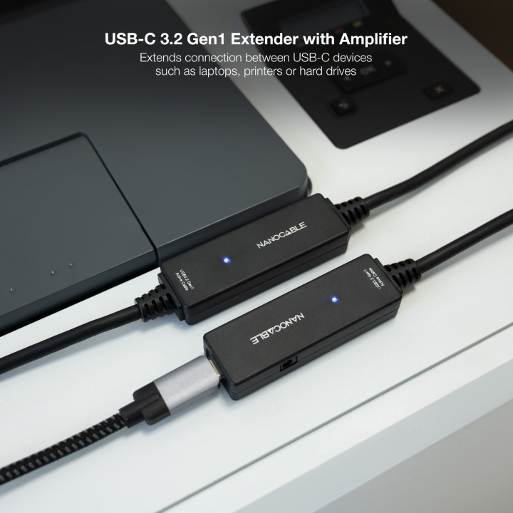 Nanocable USB-C M/H Cable 10m Negro (10.01.1312)