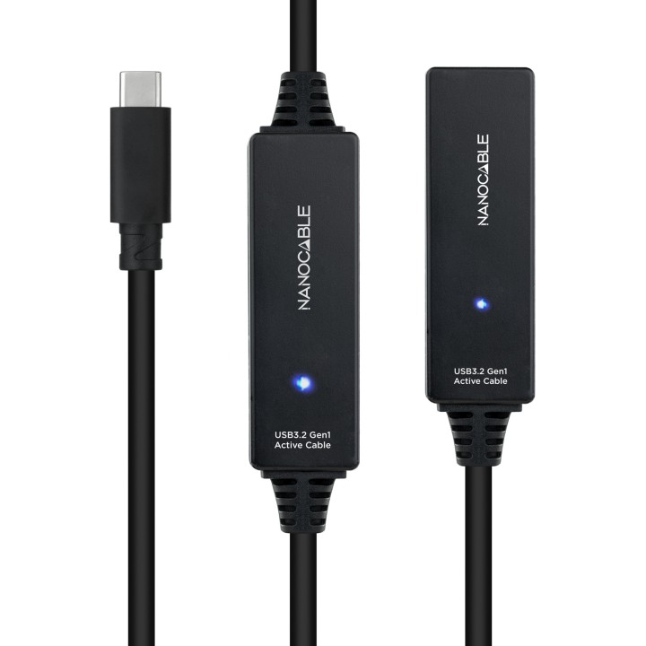 Nanocable USB-C M/H Cable 10m Negro (10.01.1312)
