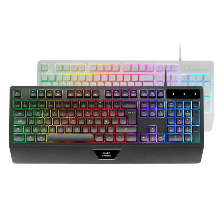 Teclado Mars Gaming FRGB Multimedia Blanco (MK124WES)