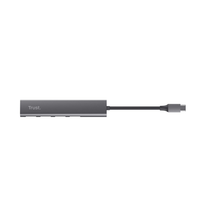 Hub Trust Halyx USB-A a 4xUSB-C 3.0 Gris/Negro (24948)