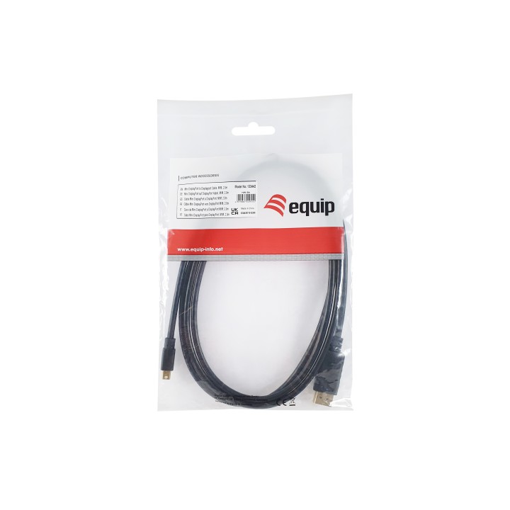 Cable EQUIP Mini DP/M a DP/M 4K/60Hz 2m Negro (133442)