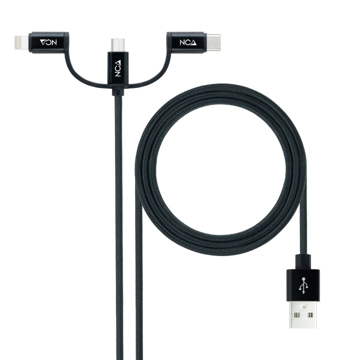 Nanocable USB-A a Lightning/mUSB/USB-C 1m (10.01.3200)