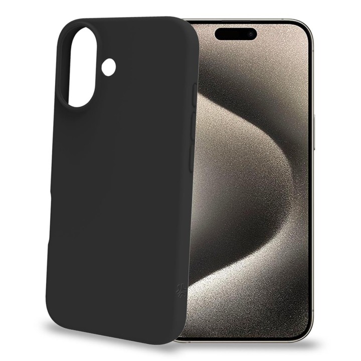 Funda CELLY Cromo iPhone 16 Negra (CROMO1078BK)