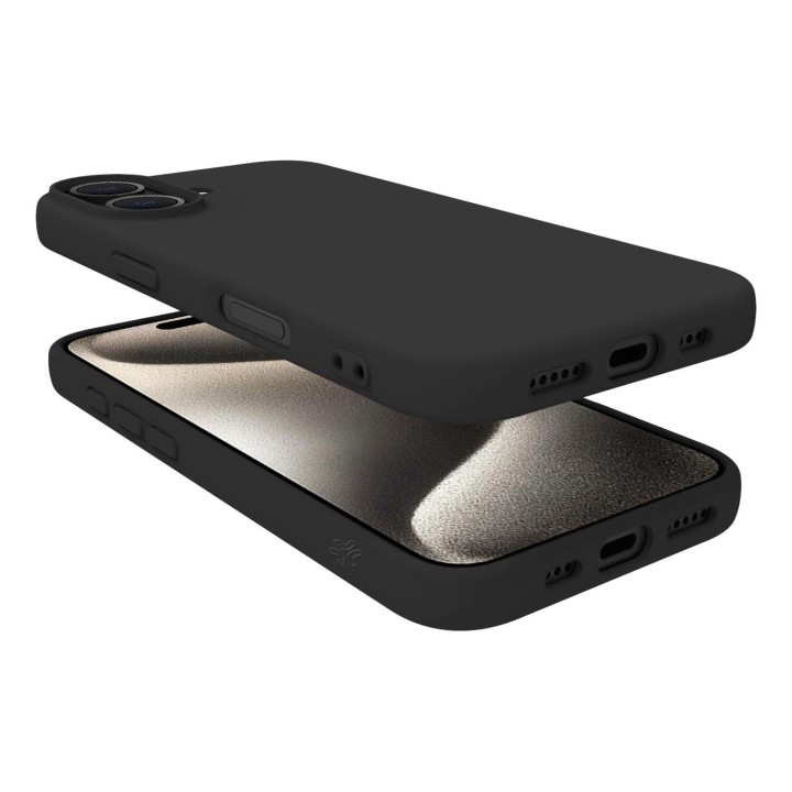 Funda CELLY Cromo iPhone 16 Negra (CROMO1078BK)