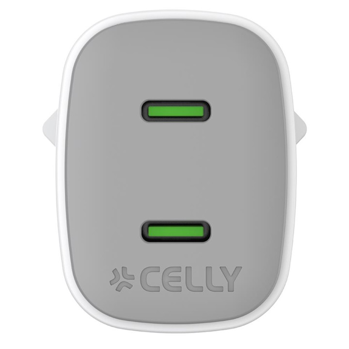 Cargador Pared CELLY 2USB-C 45W Blanco (UPTC2USBC45WWH)