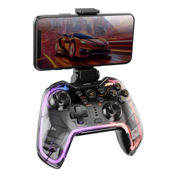 GamePad Mars Gaming RGB Bluetooth Transparente (MGPBT2)